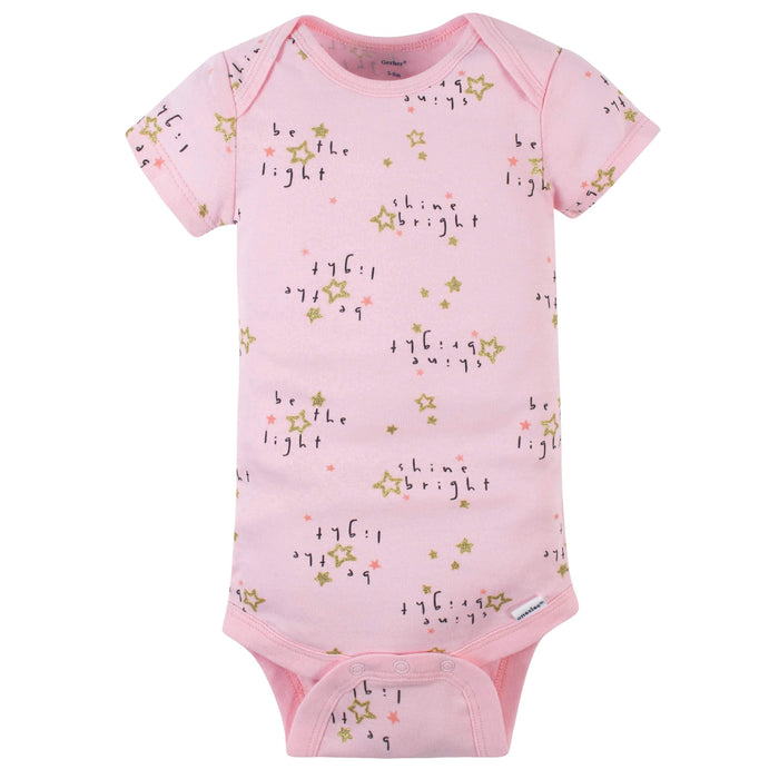 4-Pack Baby Girls Princess Short Sleeve Onesies® Bodysuits-Gerber Childrenswear
