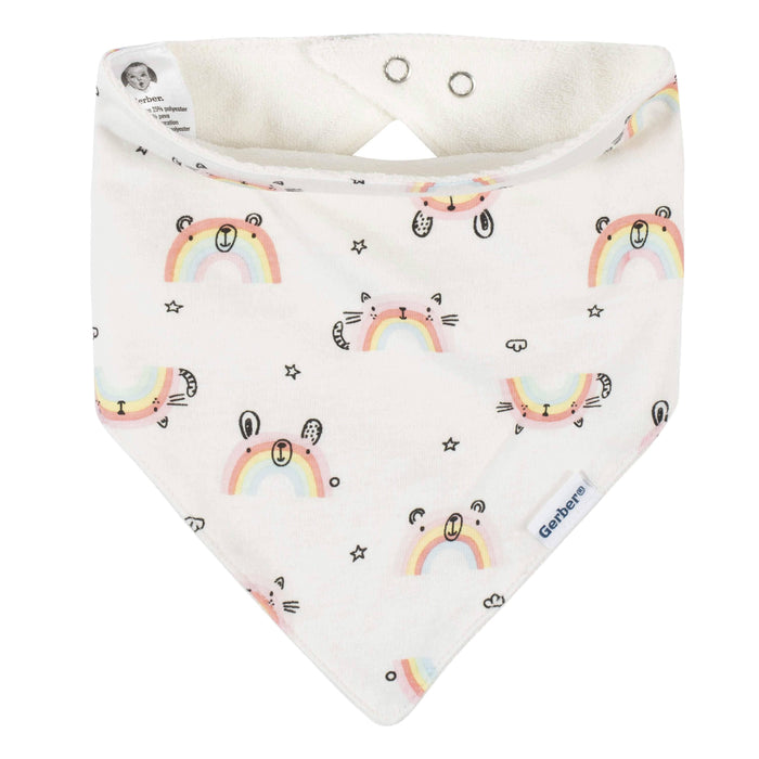 4-Pack Baby Girls Rainbow Bandana Bibs-Gerber Childrenswear