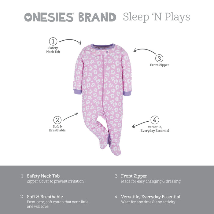 4-Pack Baby Girls Rainbow Floral Sleep 'N Plays