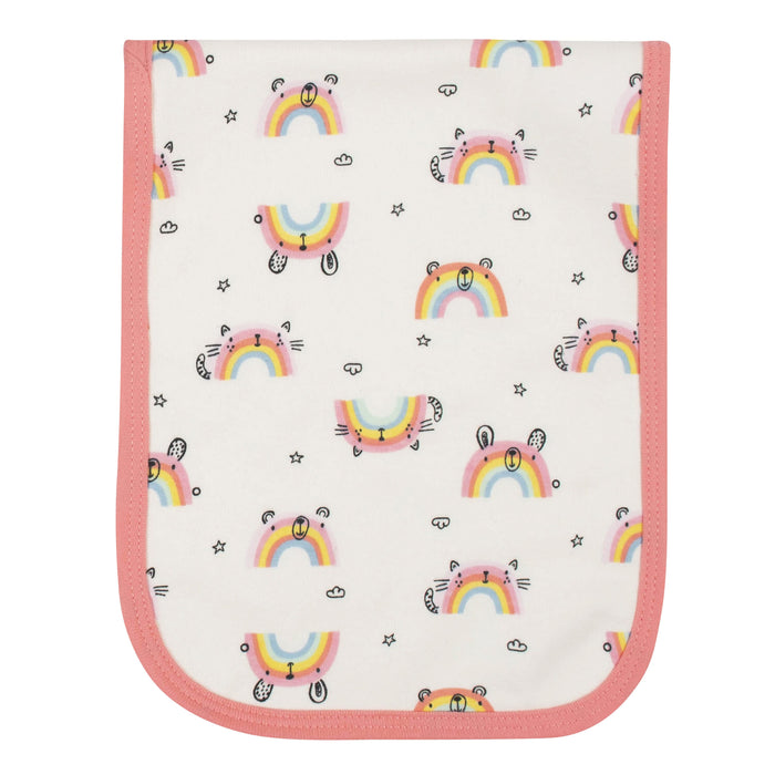 4-Pack Baby Girls Rainbow Terry Burp Cloths-Gerber Childrenswear