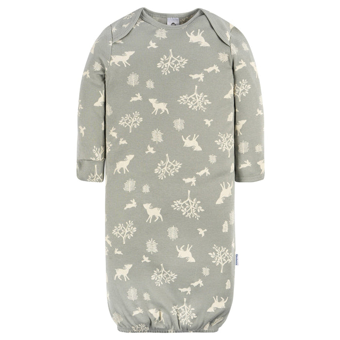 4-Pack Baby Girls Woodland Love Gowns