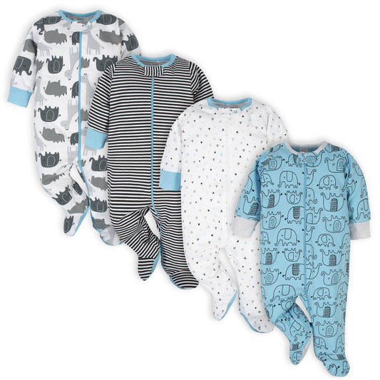 4-Pack Baby Neutral Elephant Sleep N' Plays-Gerber Childrenswear