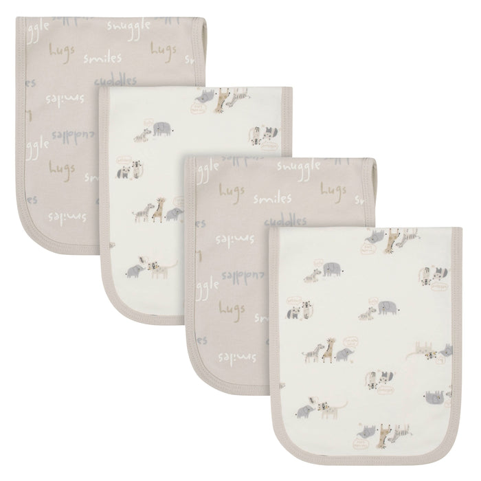 4-Pack Baby Neutral Safari Terry Burp Cloths-Gerber Childrenswear
