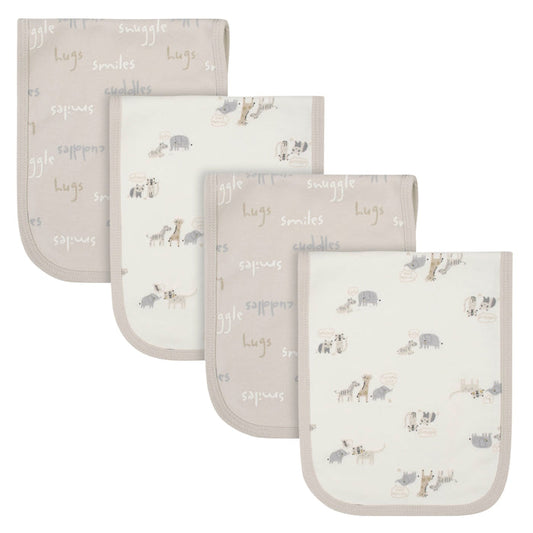 4-Pack Baby Neutral Safari Terry Burp Cloths-Gerber Childrenswear