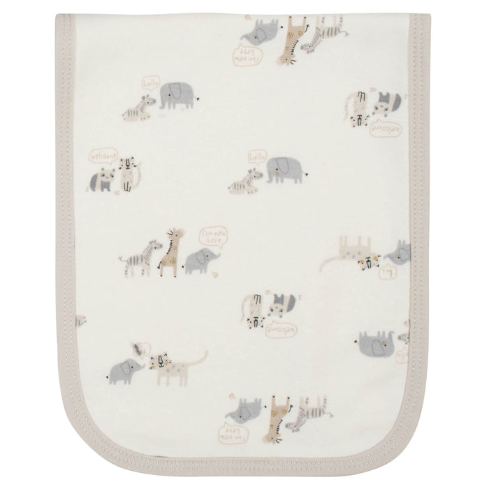 4-Pack Baby Neutral Safari Terry Burp Cloths-Gerber Childrenswear