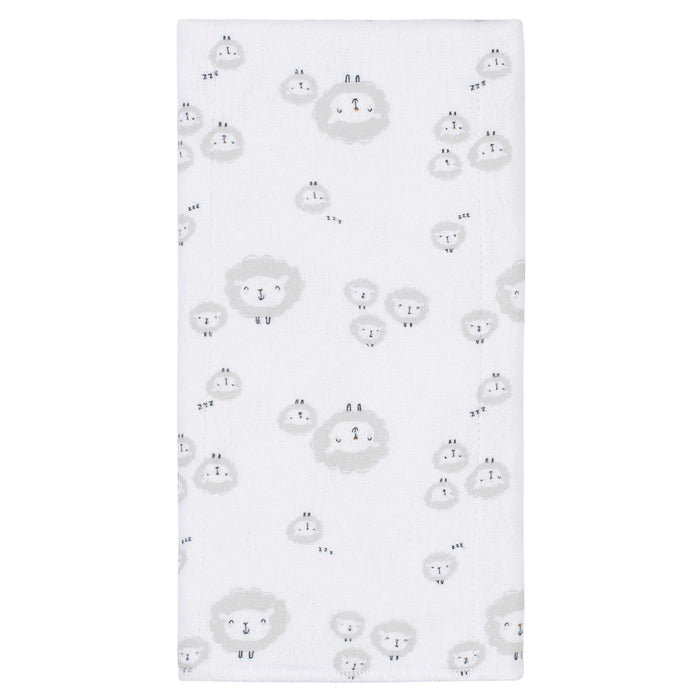 4-Pack Baby Neutral Sheep Flannel Burp Cloths-Gerber Childrenswear