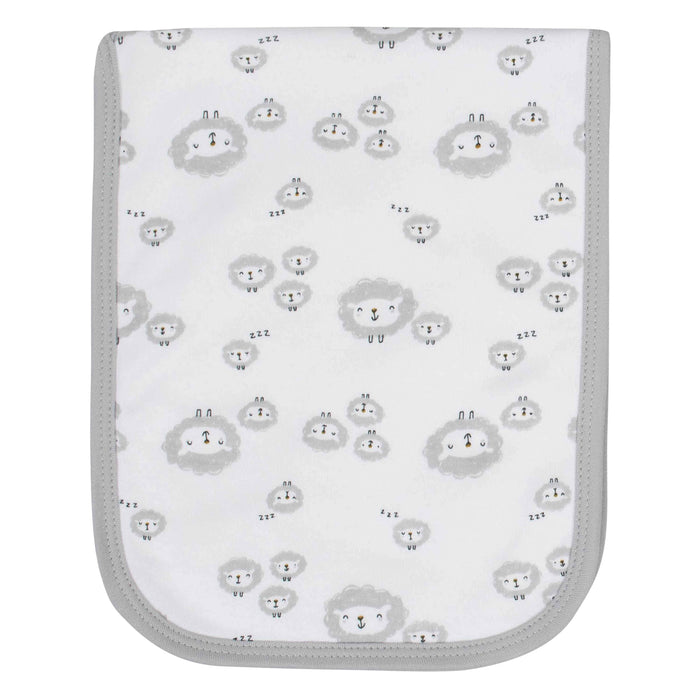 4-Pack Baby Neutral Sheep Interlock/Terry Burp Cloths-Gerber Childrenswear