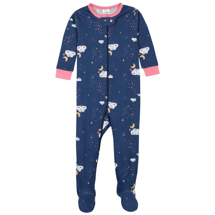 4-Pack Baby & Toddler Girls Dreams & Rainbows Snug Fit Footed Cotton Pajamas-Gerber Childrenswear