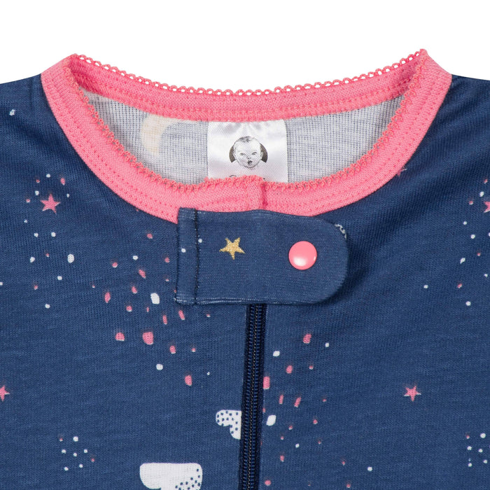 4-Pack Baby & Toddler Girls Dreams & Rainbows Snug Fit Footed Cotton Pajamas-Gerber Childrenswear