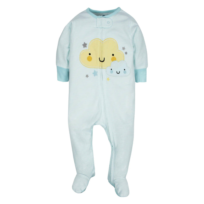 4-Pack Clouds & Elephant Baby Neutral Sleep 'n Plays-Gerber Childrenswear