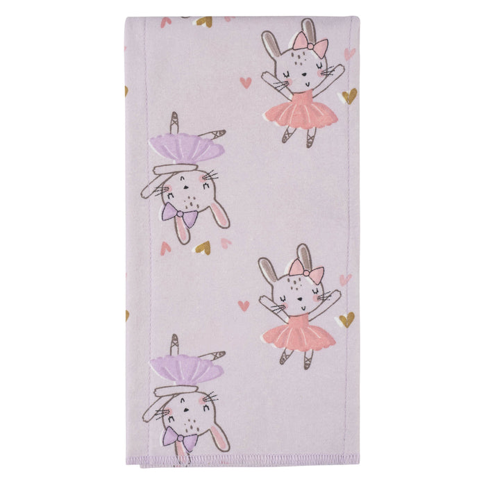 4-Pack Girls Bunny Ballerina Flannel Burp Cloths-Gerber Childrenswear