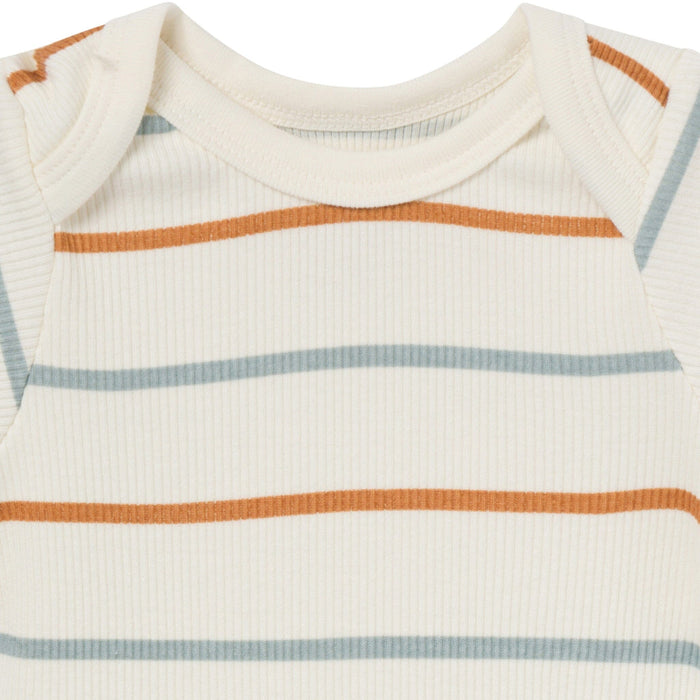 4-Pack Baby Boys Ivory Stripe/Medium Teal Short Sleeve Bodysuit and Shorts Set outfits Modern Moments™ by Gerber®
