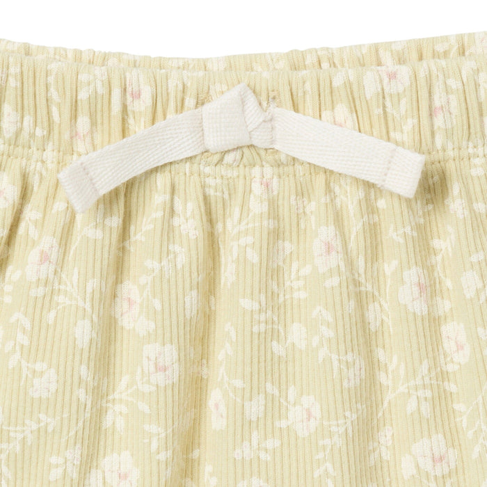4-Pack Baby Girls Dusty Yellow Floral/Light Rose Short Sleeve Bodysuit and Shorts Set