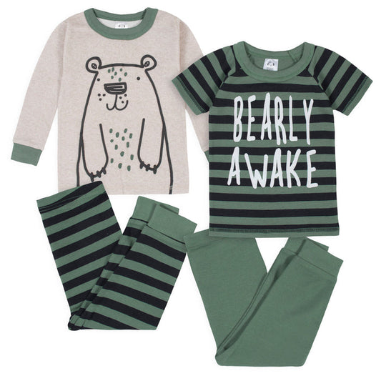 4-Piece Baby & Toddler Boys Bear Snug Fit Cotton Pajamas-Gerber Childrenswear