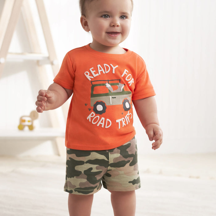 4-Piece Infant Boys Camping Fun Tees, Shorts & Pants Set-Gerber Childrenswear