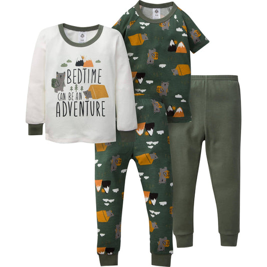 4-Piece Infant & Toddler Boys Camping Snug Fit Cotton Pajamas-Gerber Childrenswear