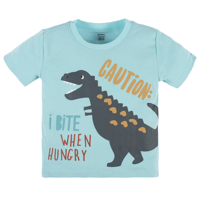 4-Piece Infant & Toddler Boys Dino Blues Tees, Shorts & Pants Set