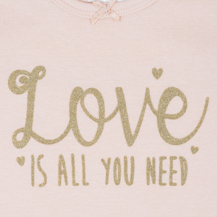 4-Piece Infant & Toddler Girls Love Snug Fit Cotton Pajamas
