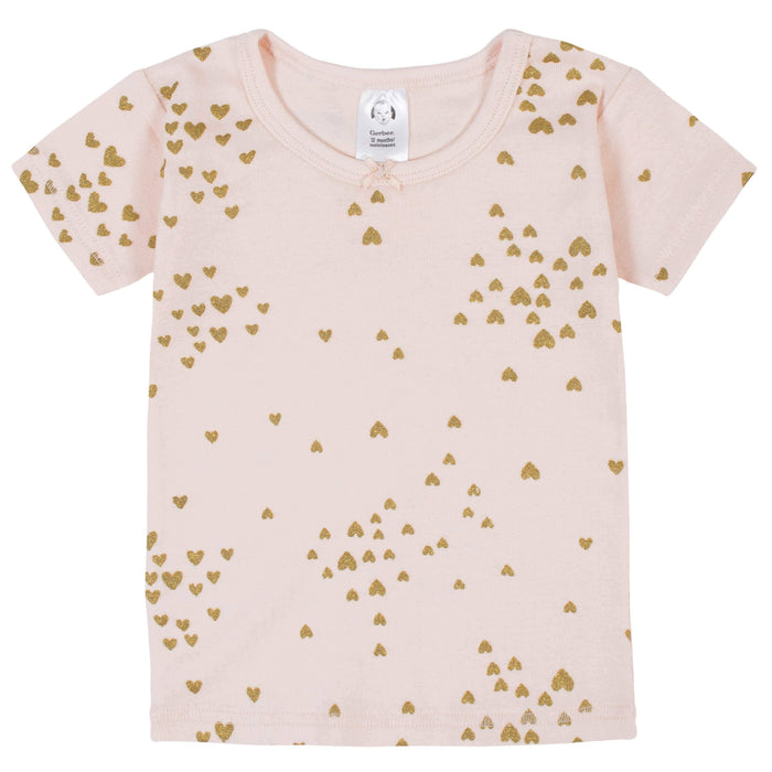4-Piece Baby & Toddler Girls Love Snug Fit Cotton Pajamas-Gerber Childrenswear