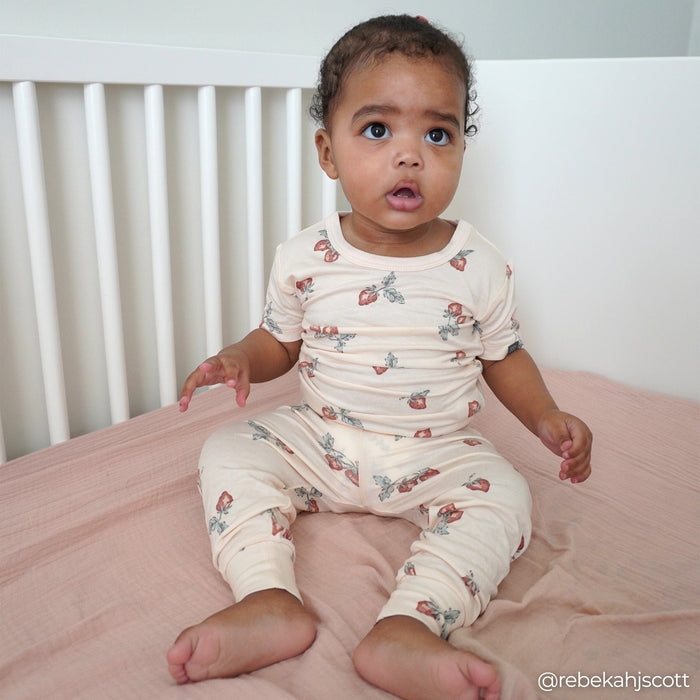 4-Piece Infant & Toddler Girls Rose Strawberry Snug Fitting Pajamas sleepwear Modern Moments™ by Gerber®