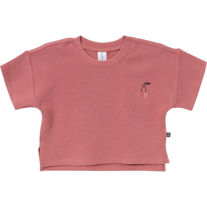 4-Piece Infant & Toddler Girls Medium Rose Stripe Drop Shoulder Top and Shorts Set outfits Modern Moments™ by Gerber®