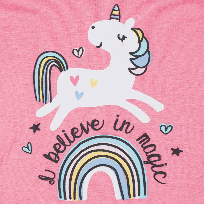 4-Piece Infant & Toddler Girls Unicorn Snug Fit Cotton Pajamas