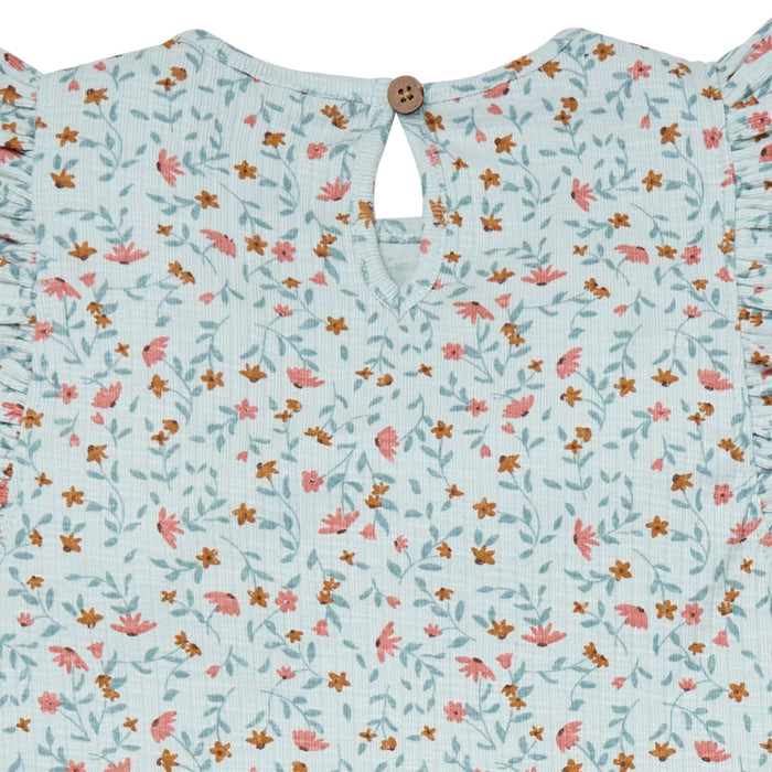 4-Piece Infant & Toddler Girls Light Sky Vine Floral Flutter Sleeve Top and Shorts Set outfits Modern Moments™ by Gerber®