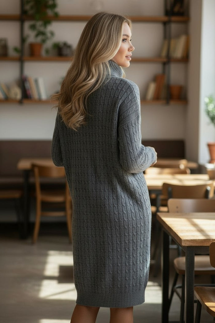 5 Couleurs pour la robe-pull col roulé au charme enveloppant