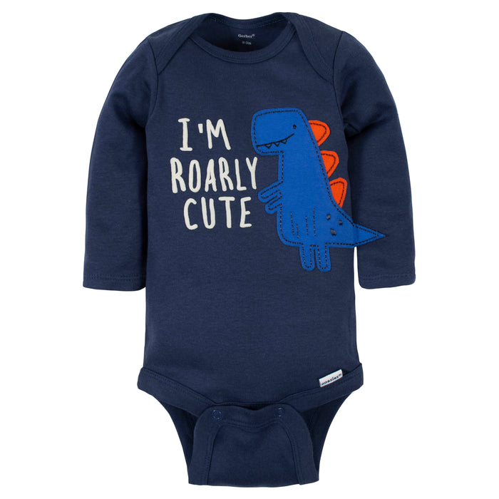 5-Pack Baby Boys Dino Long Sleeve Onesies® Bodysuits
