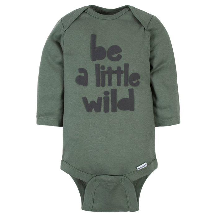 5-Pack Baby Boys Dino Long Sleeve Onesies® Bodysuits