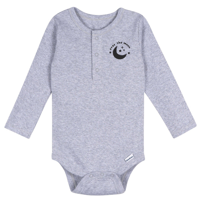 5-Pack Baby Boys Grey Heather Long Sleeve Bodysuits Onesies Bodysuits Gerber®
