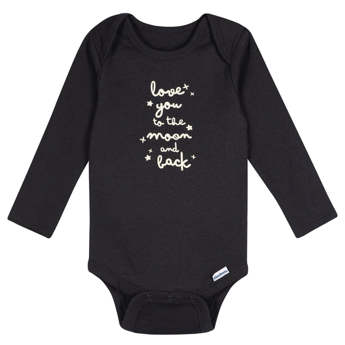 5-Pack Baby Boys Grey Heather Long Sleeve Bodysuits Onesies Bodysuits Gerber®