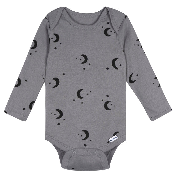 5-Pack Baby Boys Grey Heather Long Sleeve Bodysuits Onesies Bodysuits Gerber®