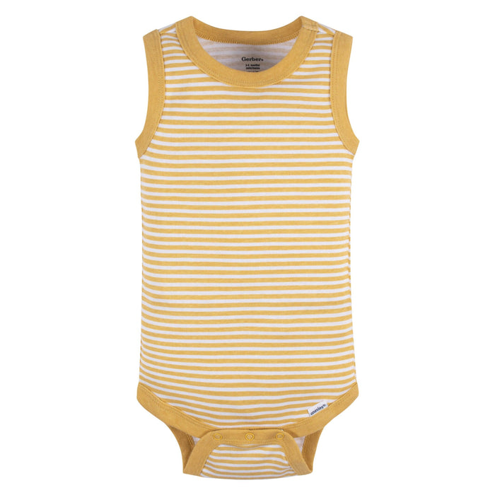 5-Pack Baby Boys Blue Stripe Sleeveless Onesies® Bodysuits