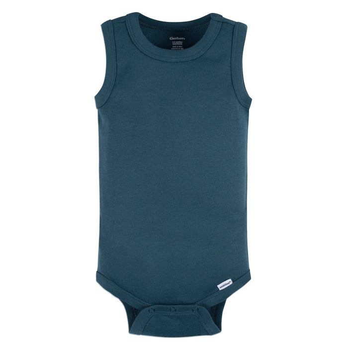 5-Pack Baby Boys Blue Stripe Sleeveless Onesies® Bodysuits