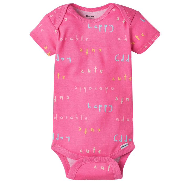 5-Pack Baby Girls Bear Short Sleeve Onesies® Bodysuits