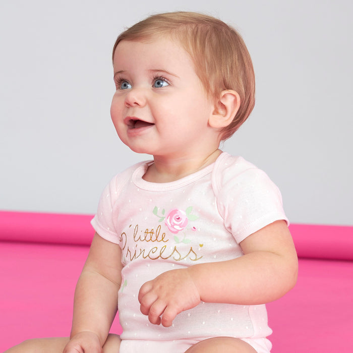 5-Pack Baby Girls Floral Short Sleeve Onesies® Bodysuits