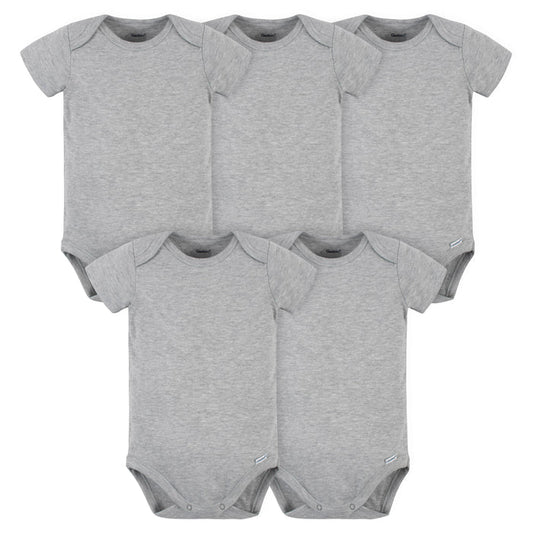 5-Pack Baby Heather Grey Premium Onesies® Bodysuits-Gerber Childrenswear