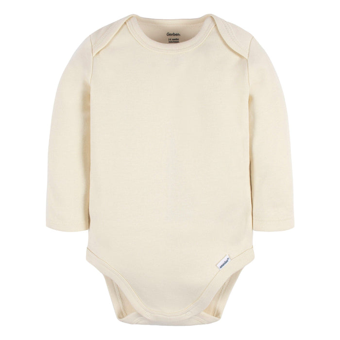 5-Pack Baby Natural Premium Long Sleeve Lap Shoulder Onesies® Bodysuits