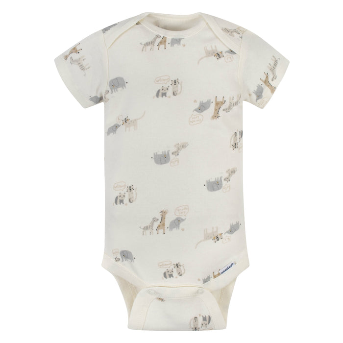5-Pack Baby Neutral Safari Short Sleeve Onesies® Bodysuits-Gerber Childrenswear