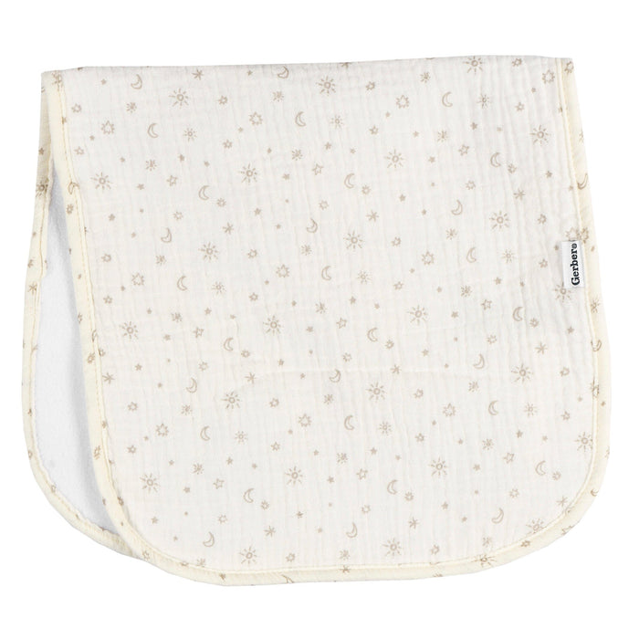 5-Pack Baby Neutral Multi Stars Muslin Burpcloth