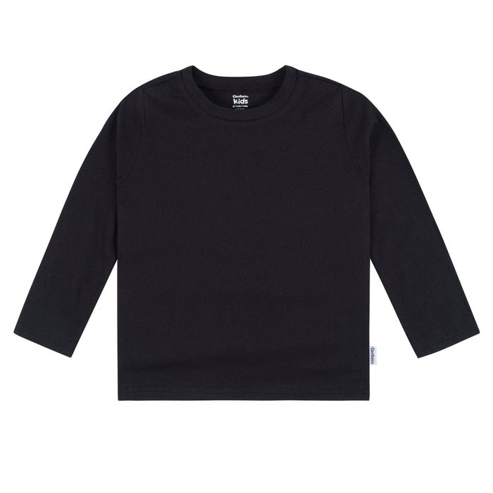 5-Pack Baby & Toddler Black Premium Long Sleeve T-Shirts