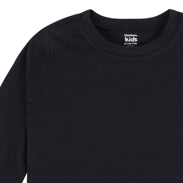5-Pack Baby & Toddler Black Premium Long Sleeve T-Shirts