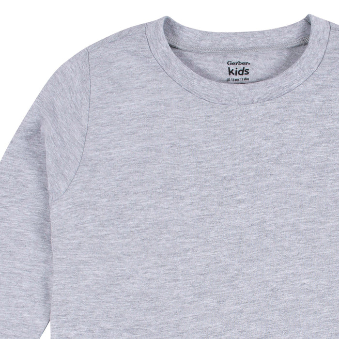 5-Pack Baby & Toddler Grey Heather Premium Long Sleeve T-Shirts