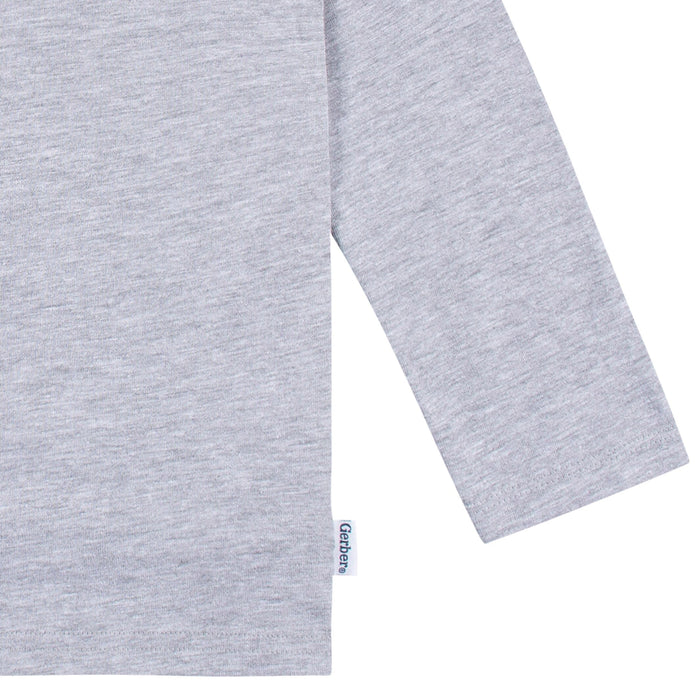 5-Pack Baby & Toddler Grey Heather Premium Long Sleeve T-Shirts