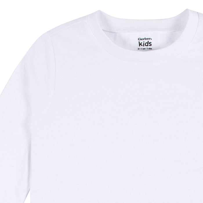 5-Pack Baby & Toddler White Premium Long Sleeve T-Shirts