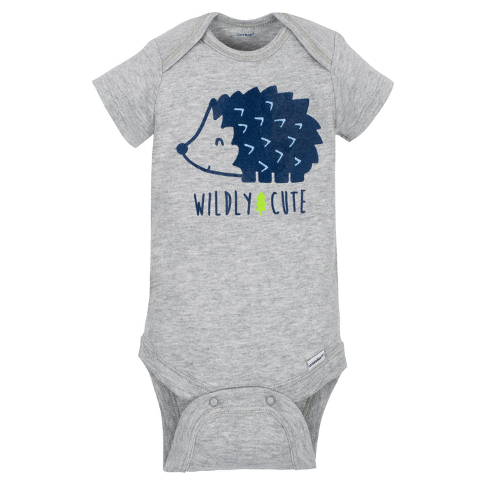 5-Pack Boys Hedgehog Short Sleeve Onesies® Bodysuits-Gerber Childrenswear