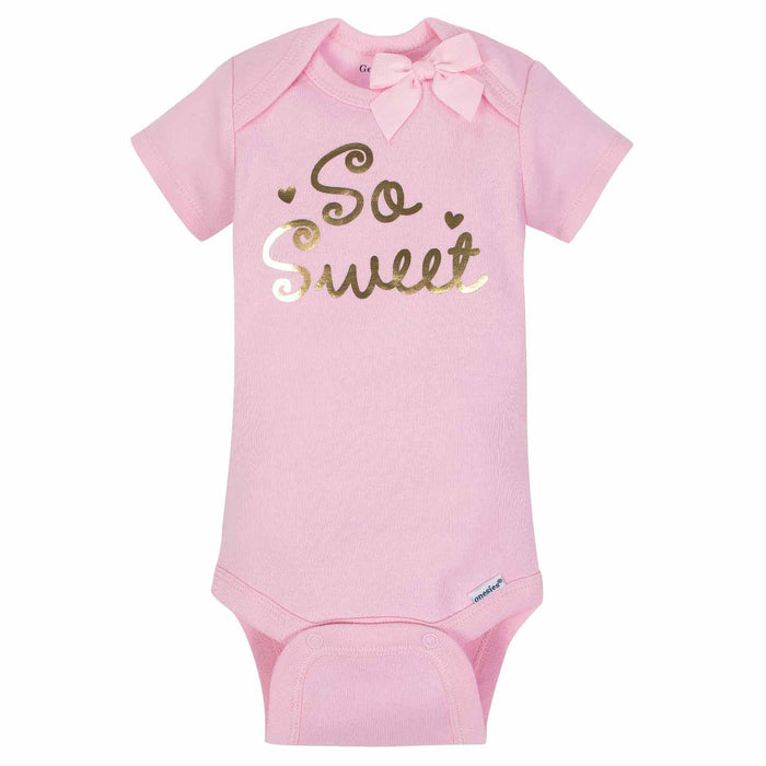 5-Pack Girls Princess Short Sleeve Onesies® Bodysuits-Gerber Childrenswear