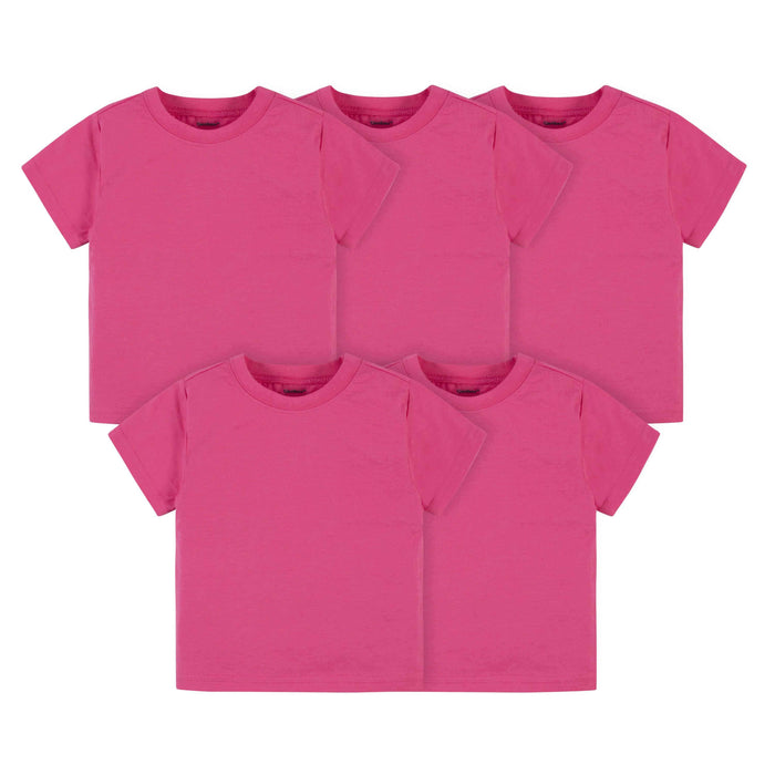 5-Pack Baby & Toddler Hot Pink Premium Short Sleeve Tees-Gerber Childrenswear