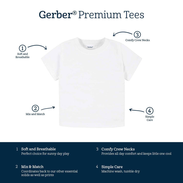 5-Pack Infant & Toddler Navy Premium Short Sleeve Tees